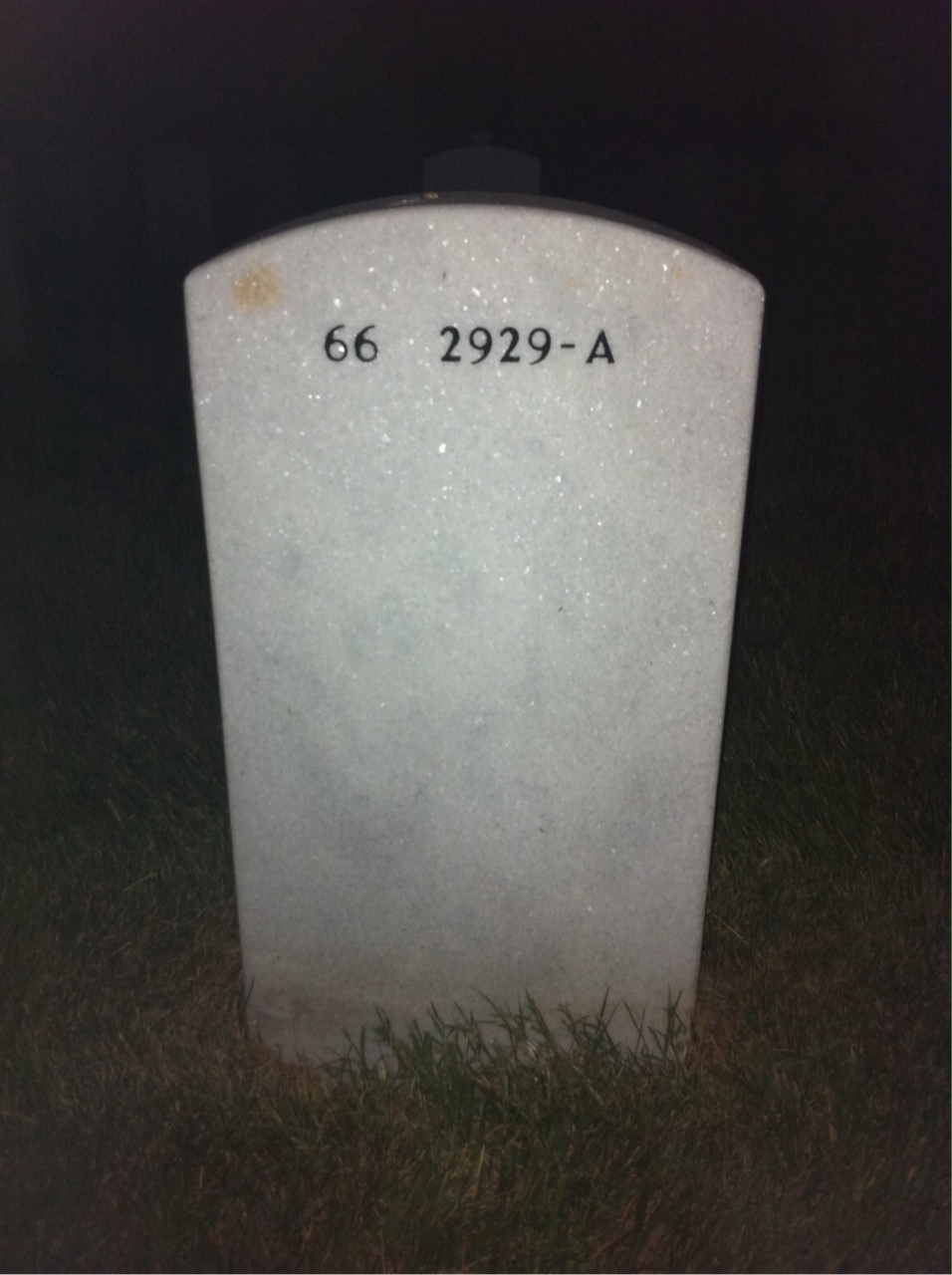 Back of headstone — Robert Carroll