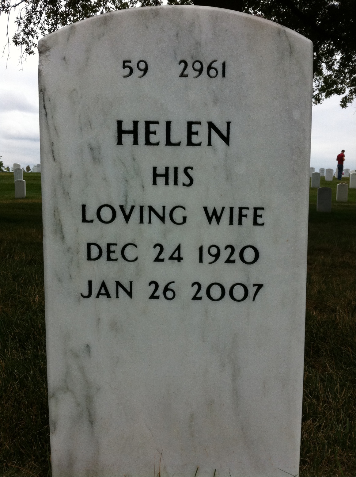 Back of headstone — Robert Benedict