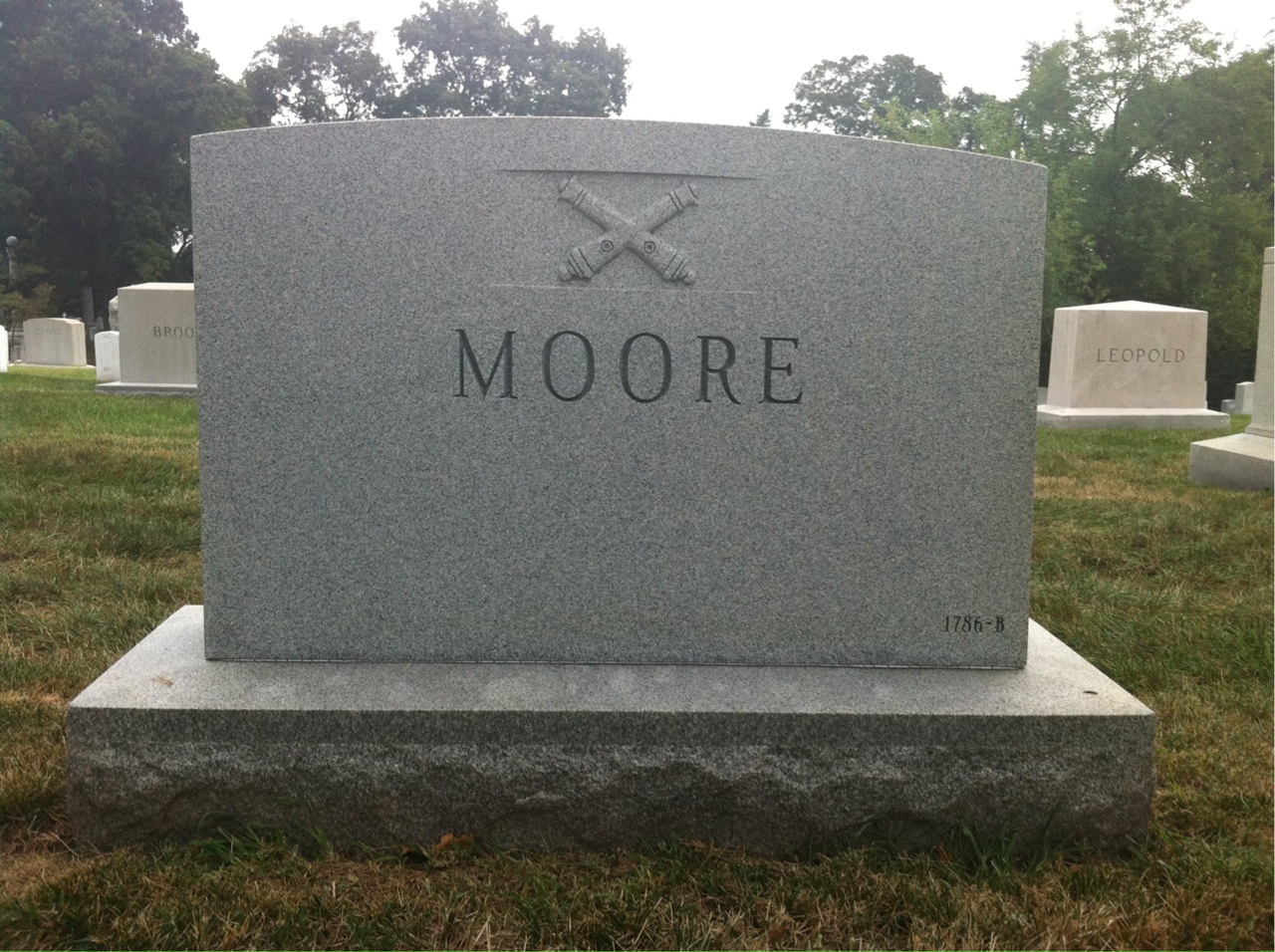 Back of headstone — Willa Moore