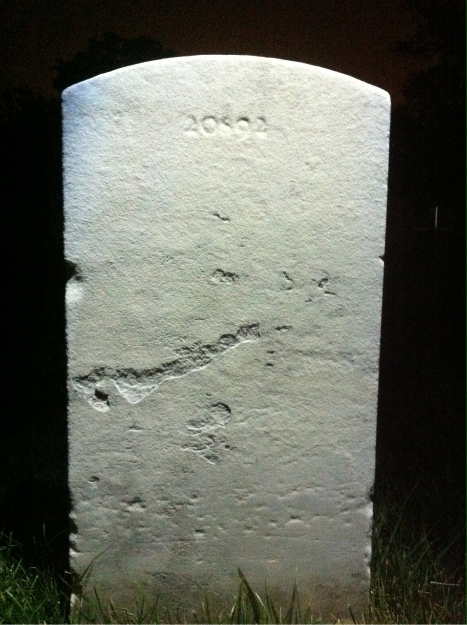 Back of headstone — Thomas Baker