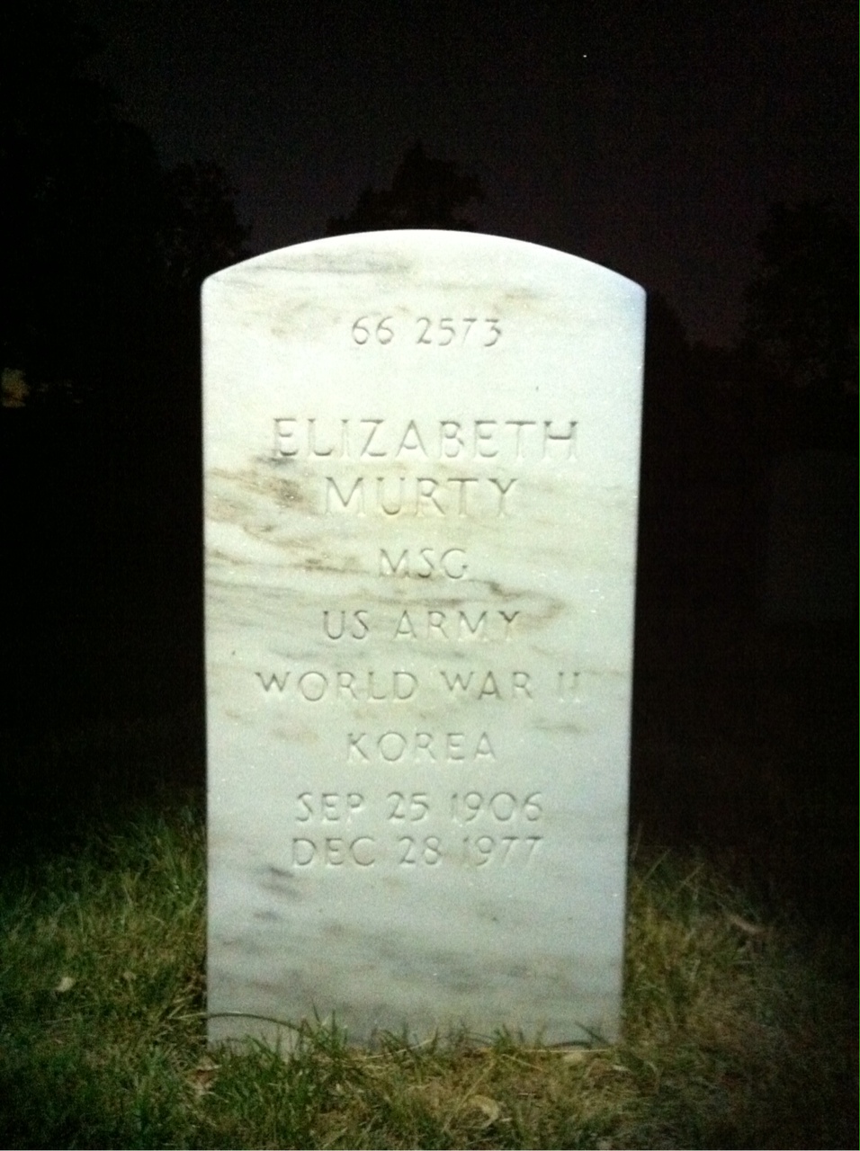 Back of headstone — Claude Murty