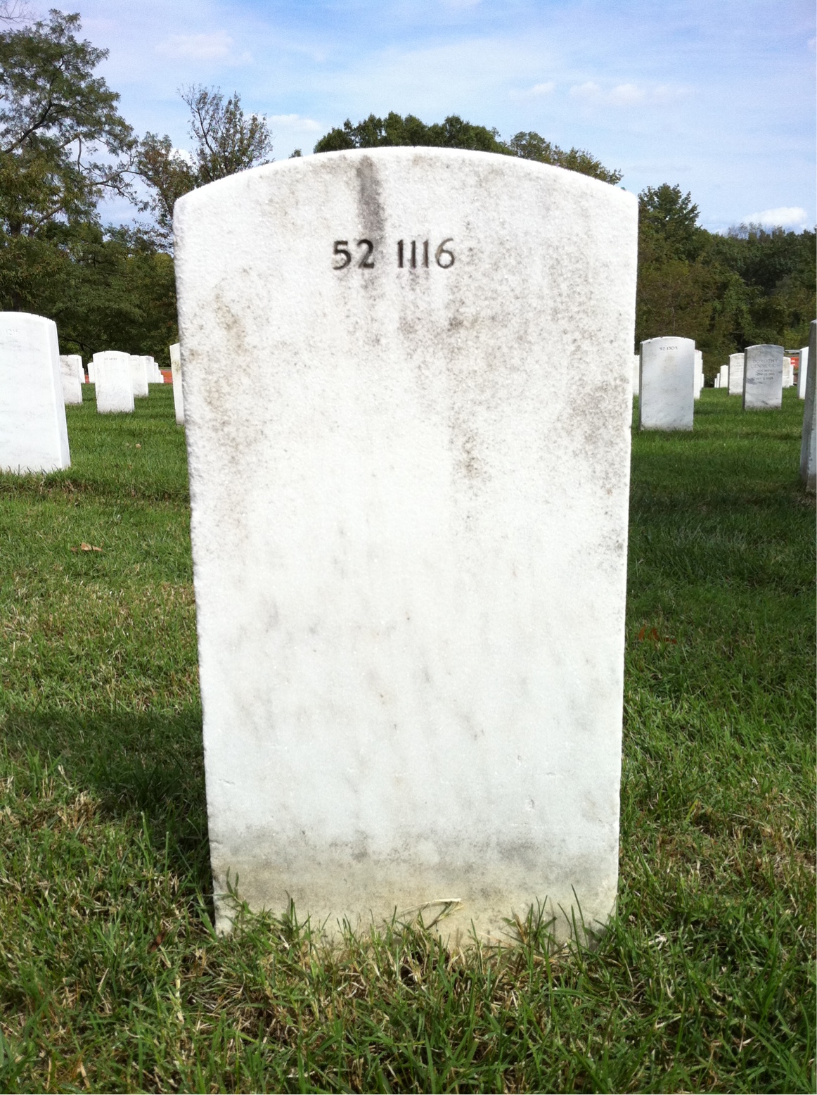 Back of headstone — Howard Anthony