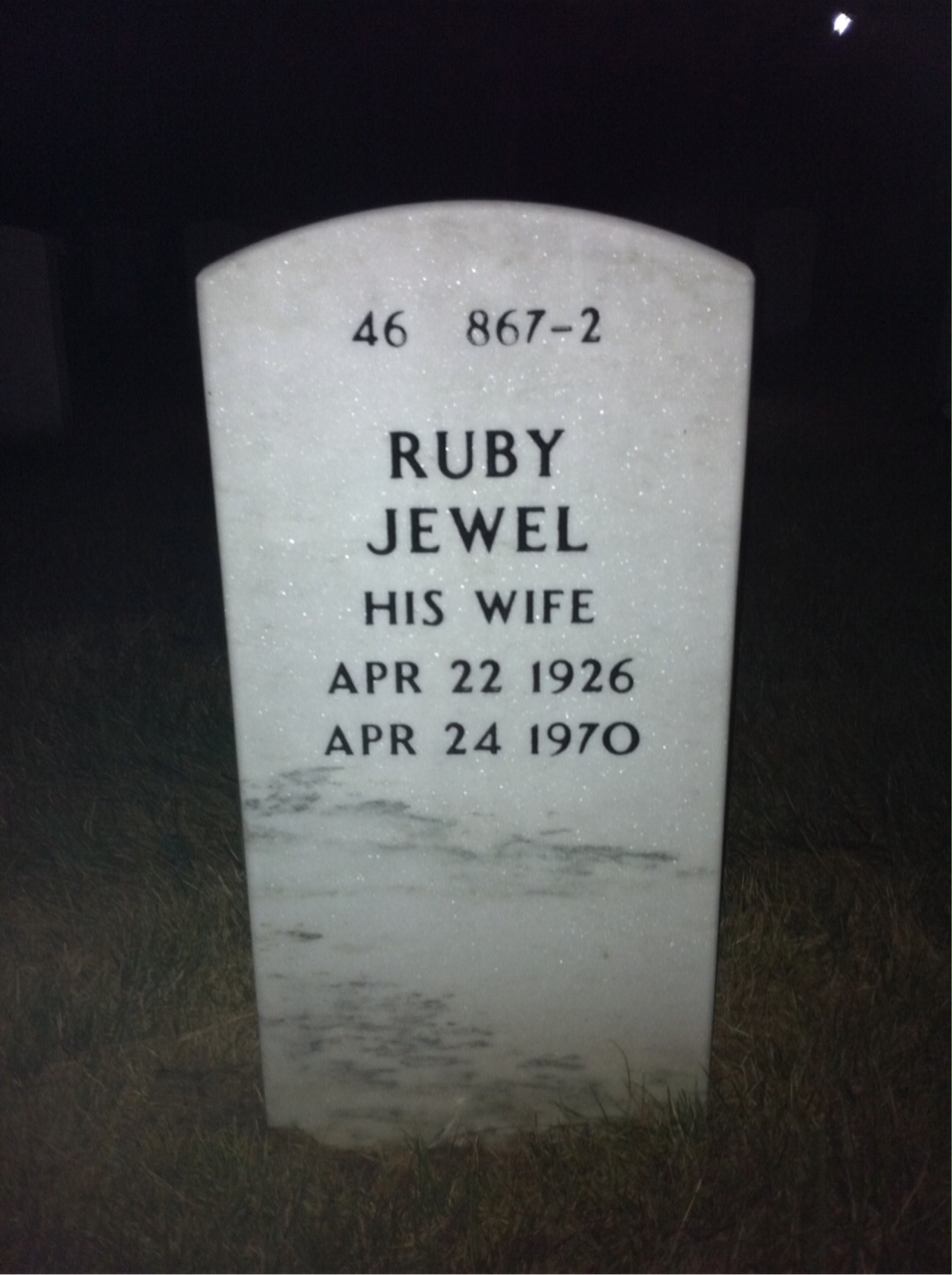 Back of headstone — Calvin Davis