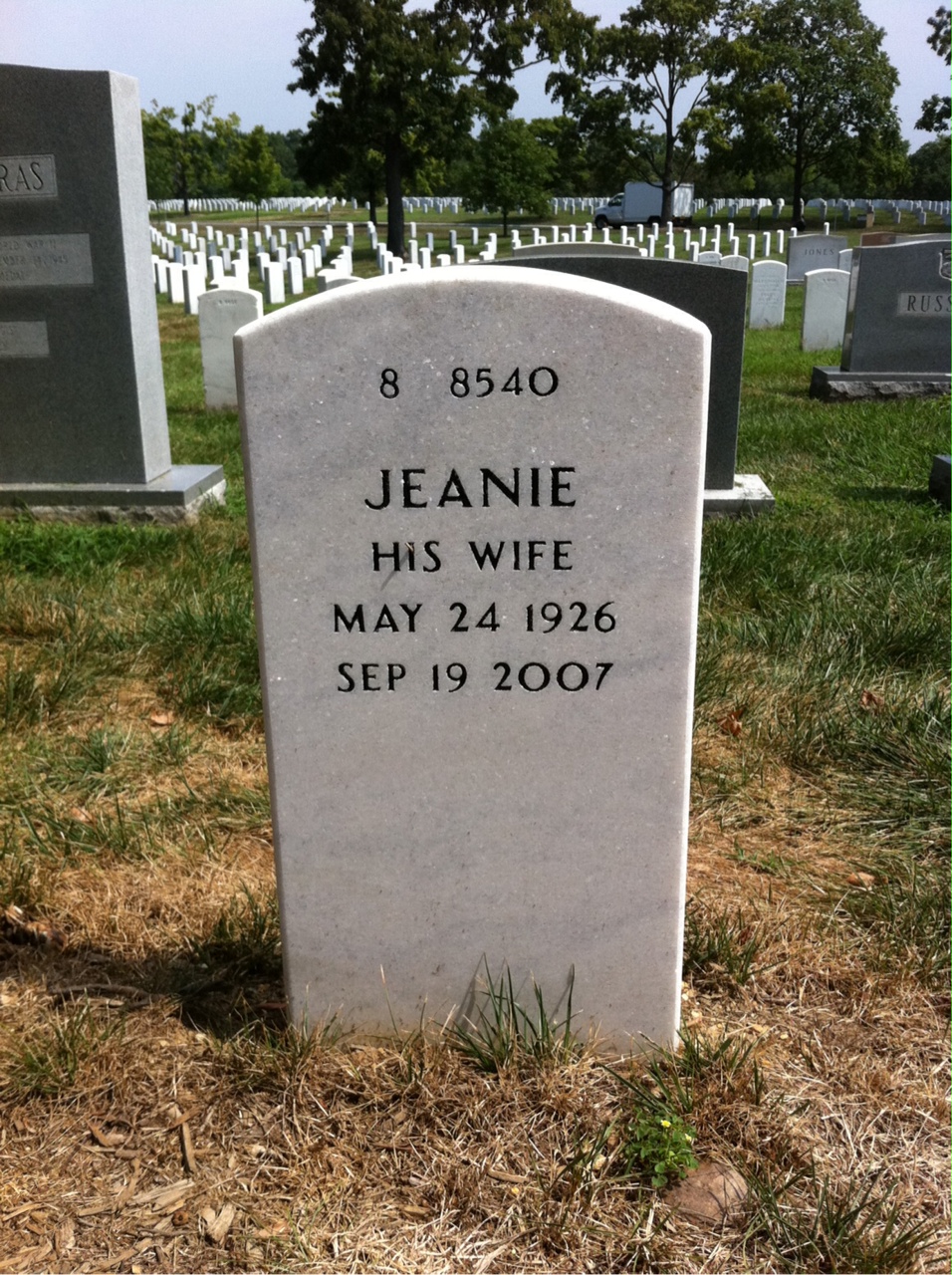 Back of headstone — Reuben Prichard