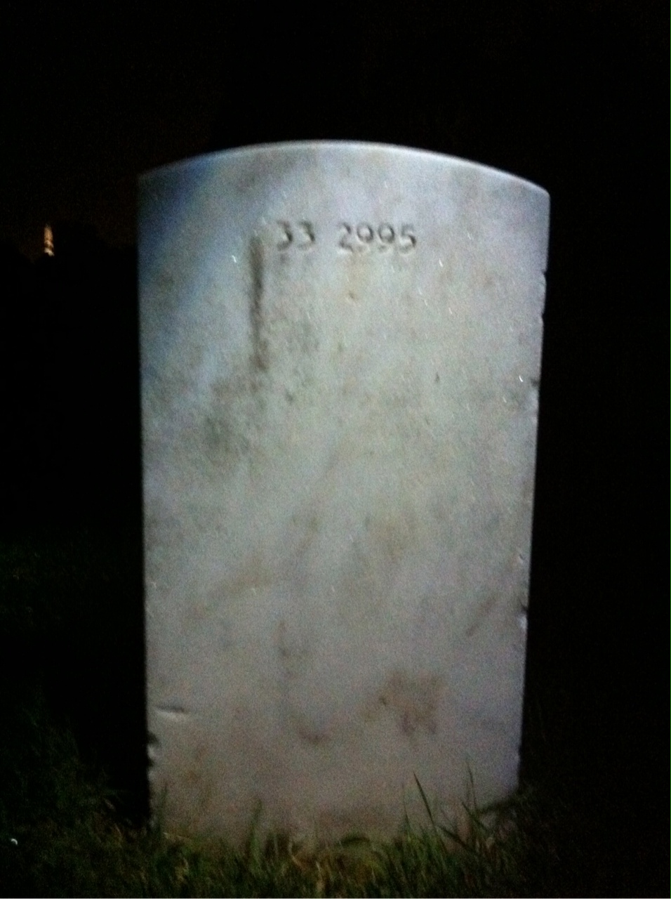 Back of headstone — John Baker