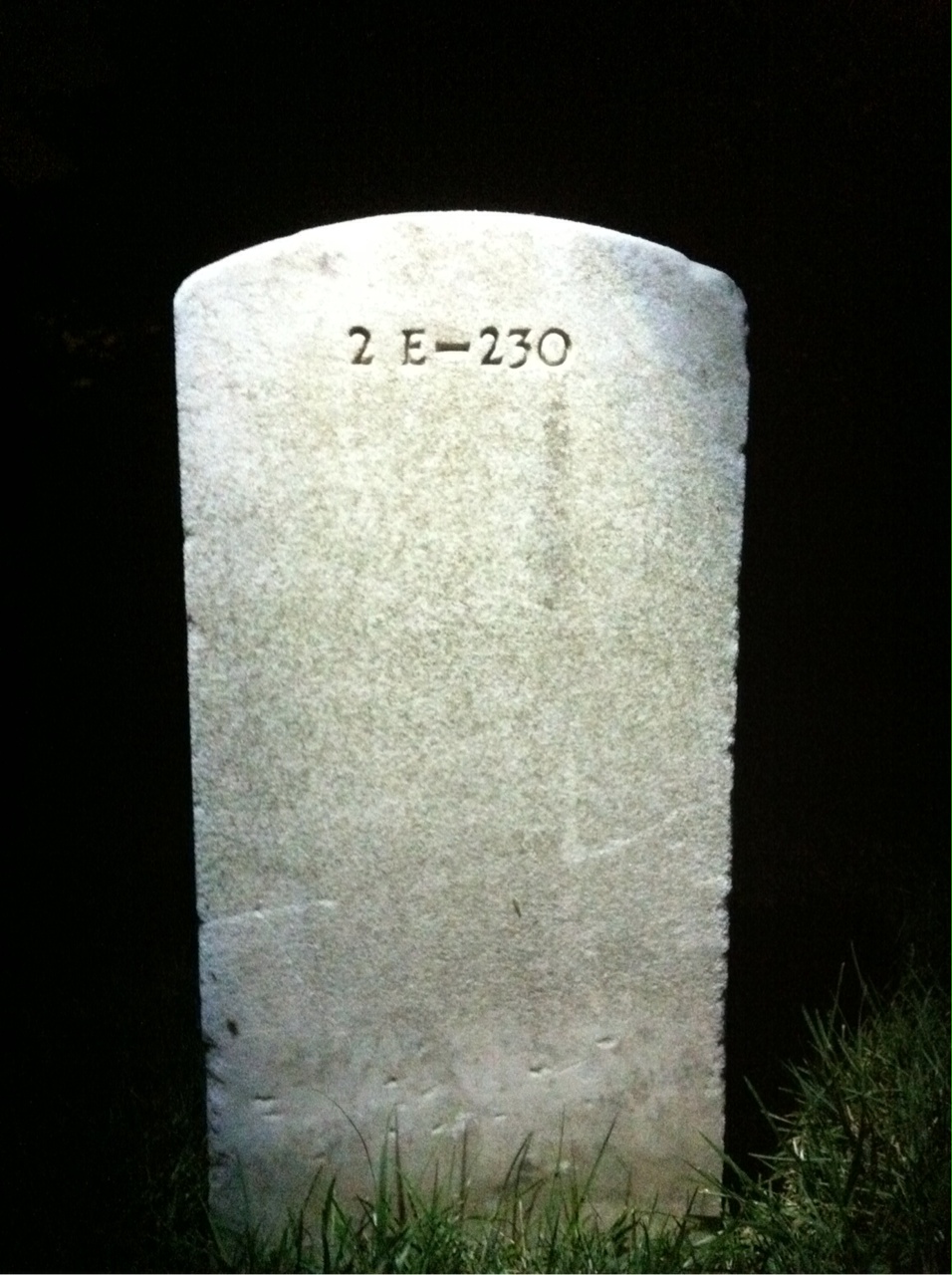Back of headstone — Langdon Moore