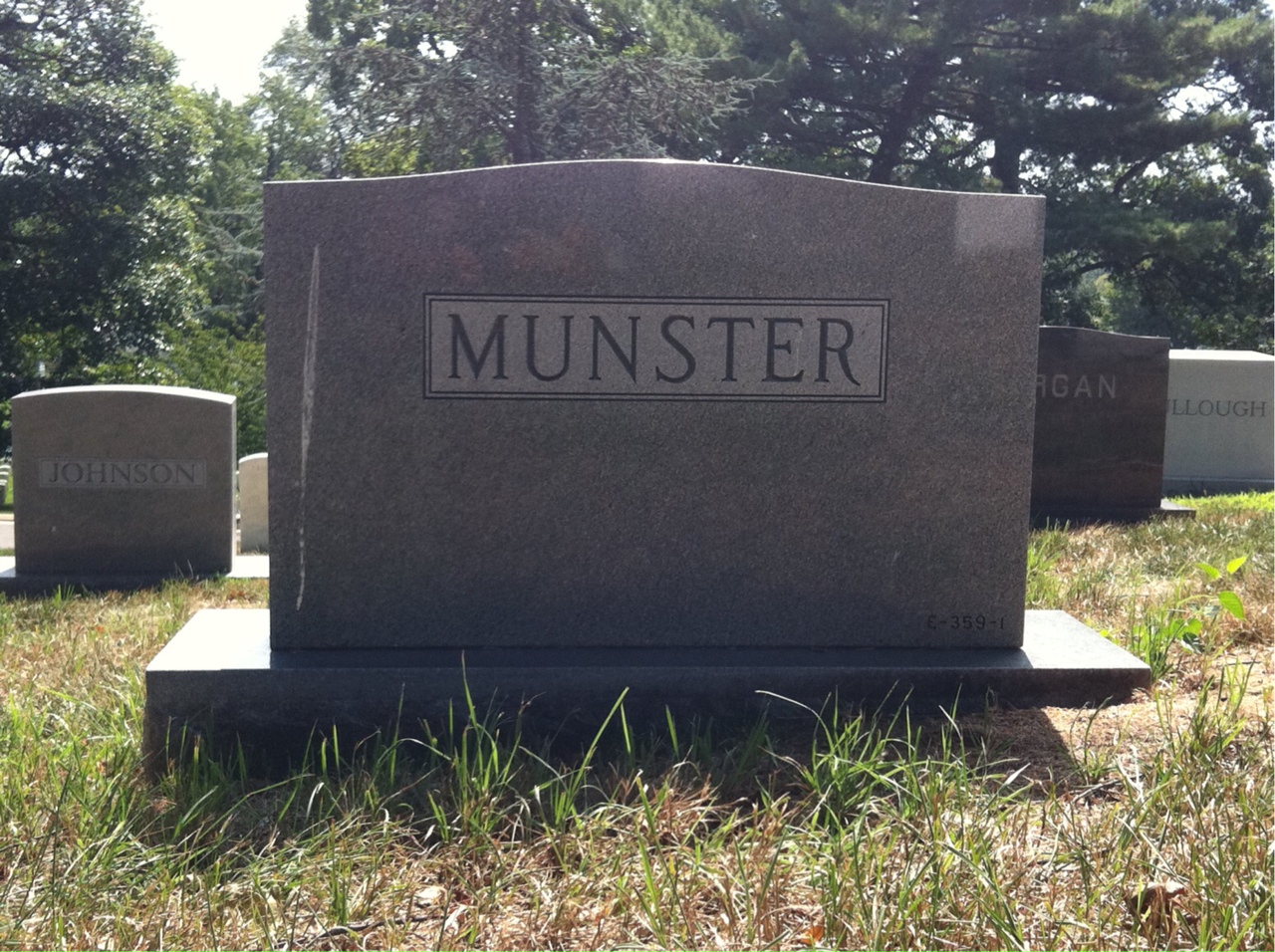 Back of headstone — Daniel Munster