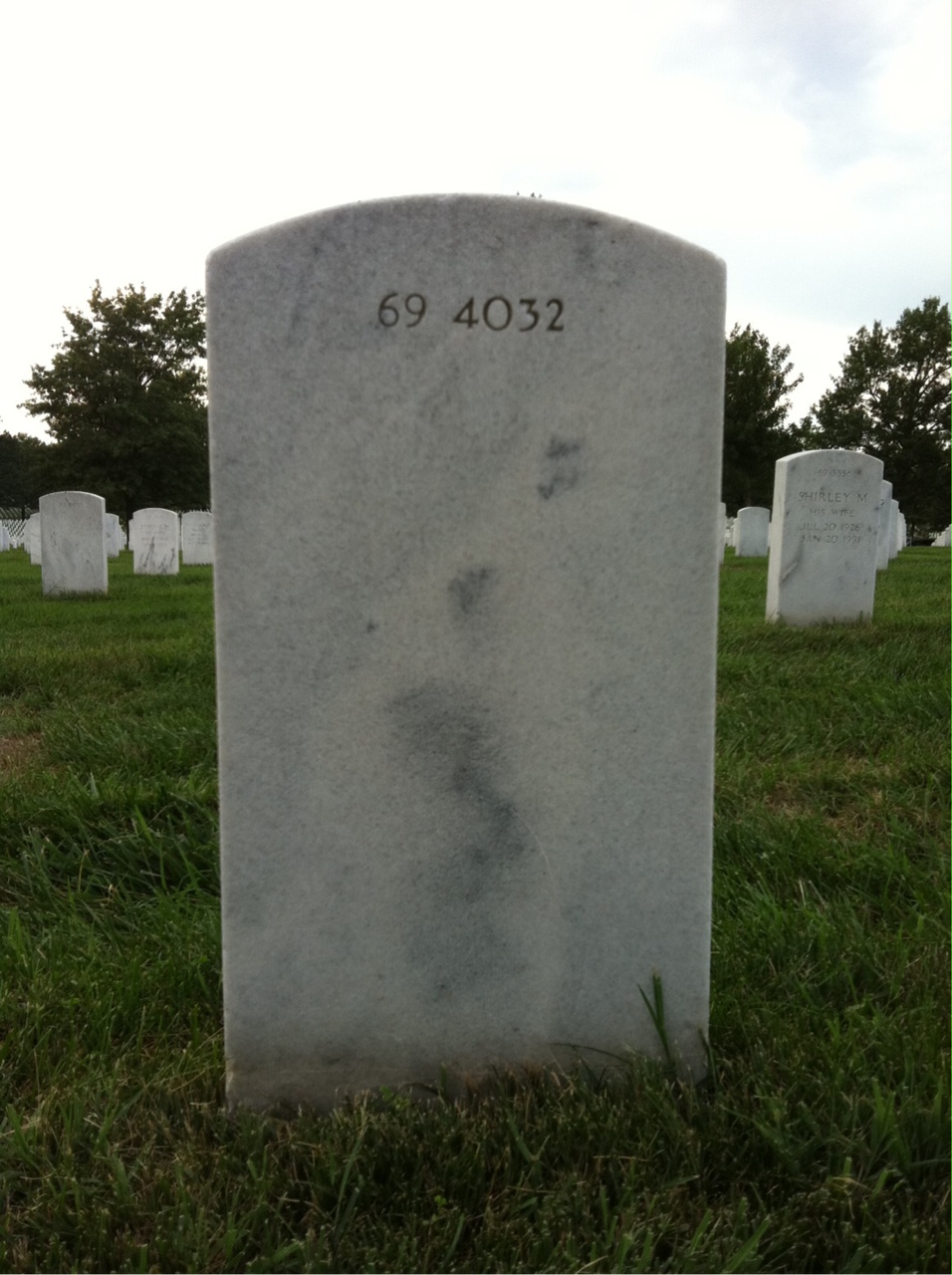 Back of headstone — Eugene Anders