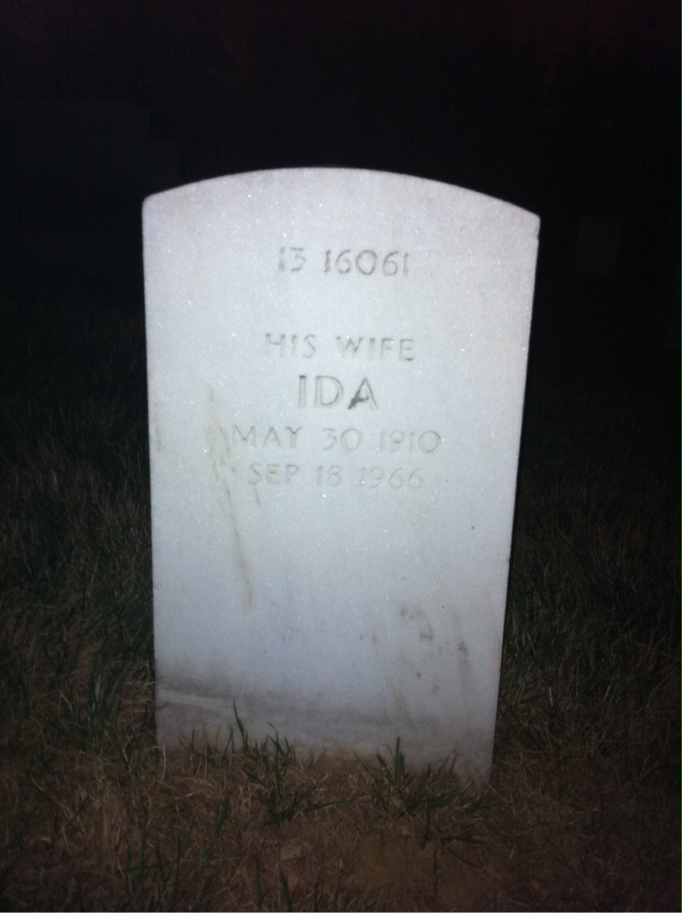 Back of headstone — Willie Adams