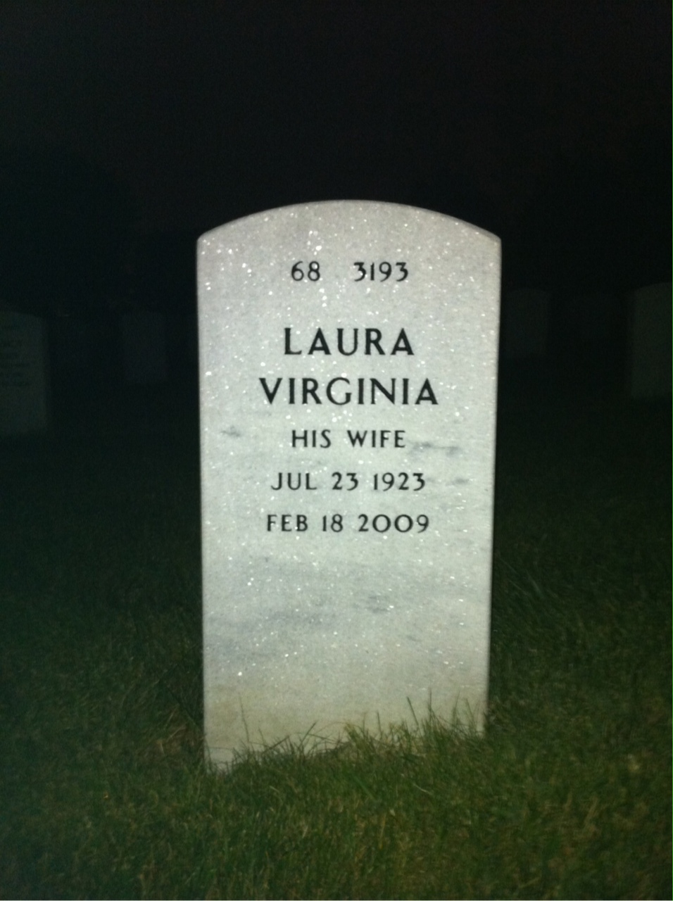 Back of headstone — Don Hart