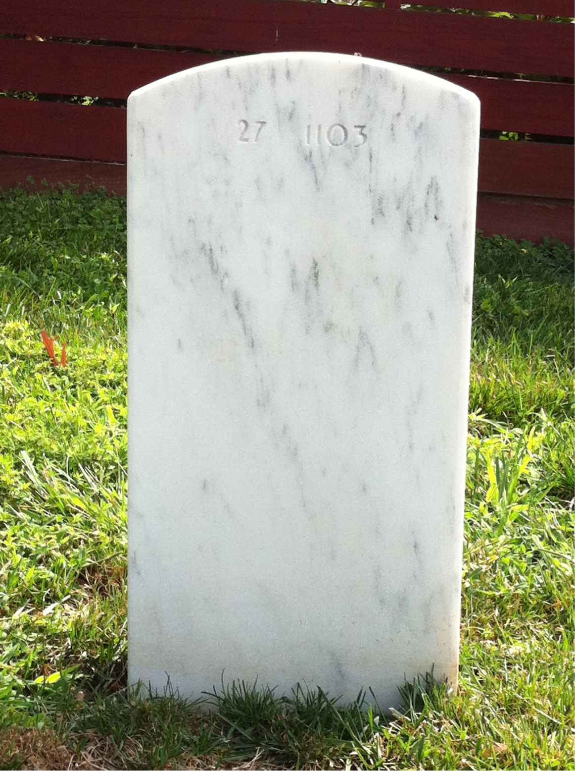 Back of headstone — Susan Mills