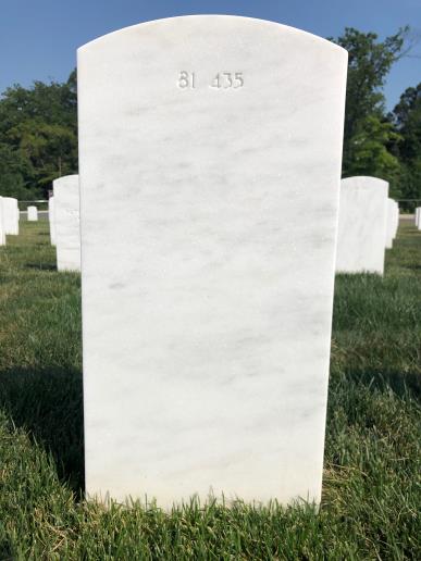 Back of headstone — William Wellington Winters