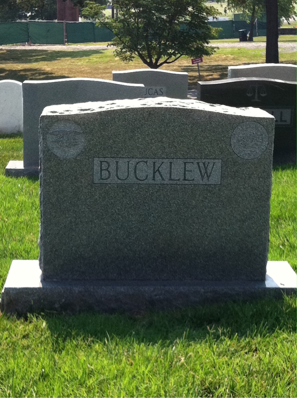 Back of headstone — Phil Bucklew