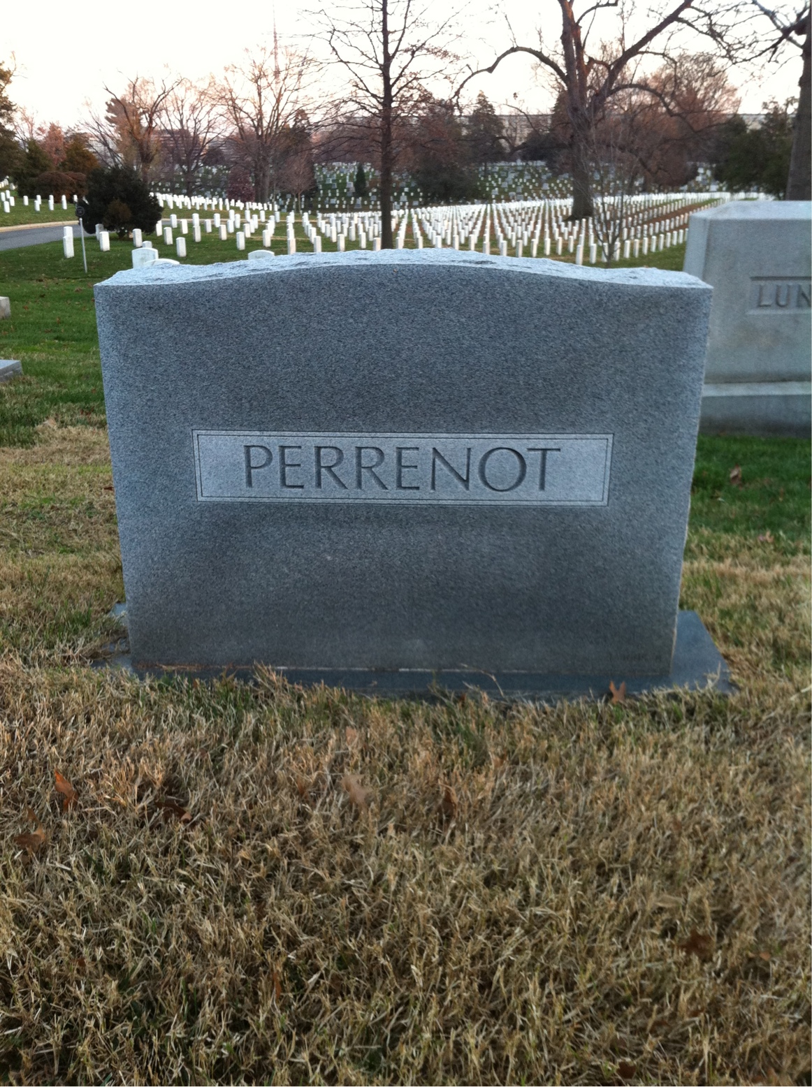 Back of headstone — Hal Perrenot