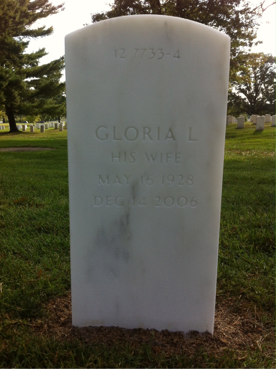 Back of headstone — Robert Carres