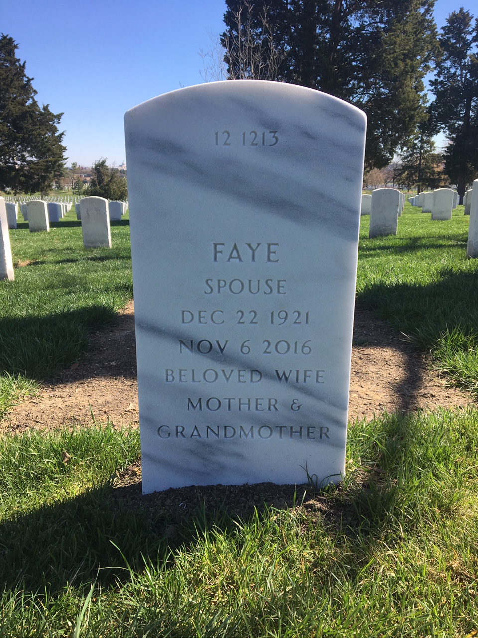 Back of headstone — Richard Bradfield