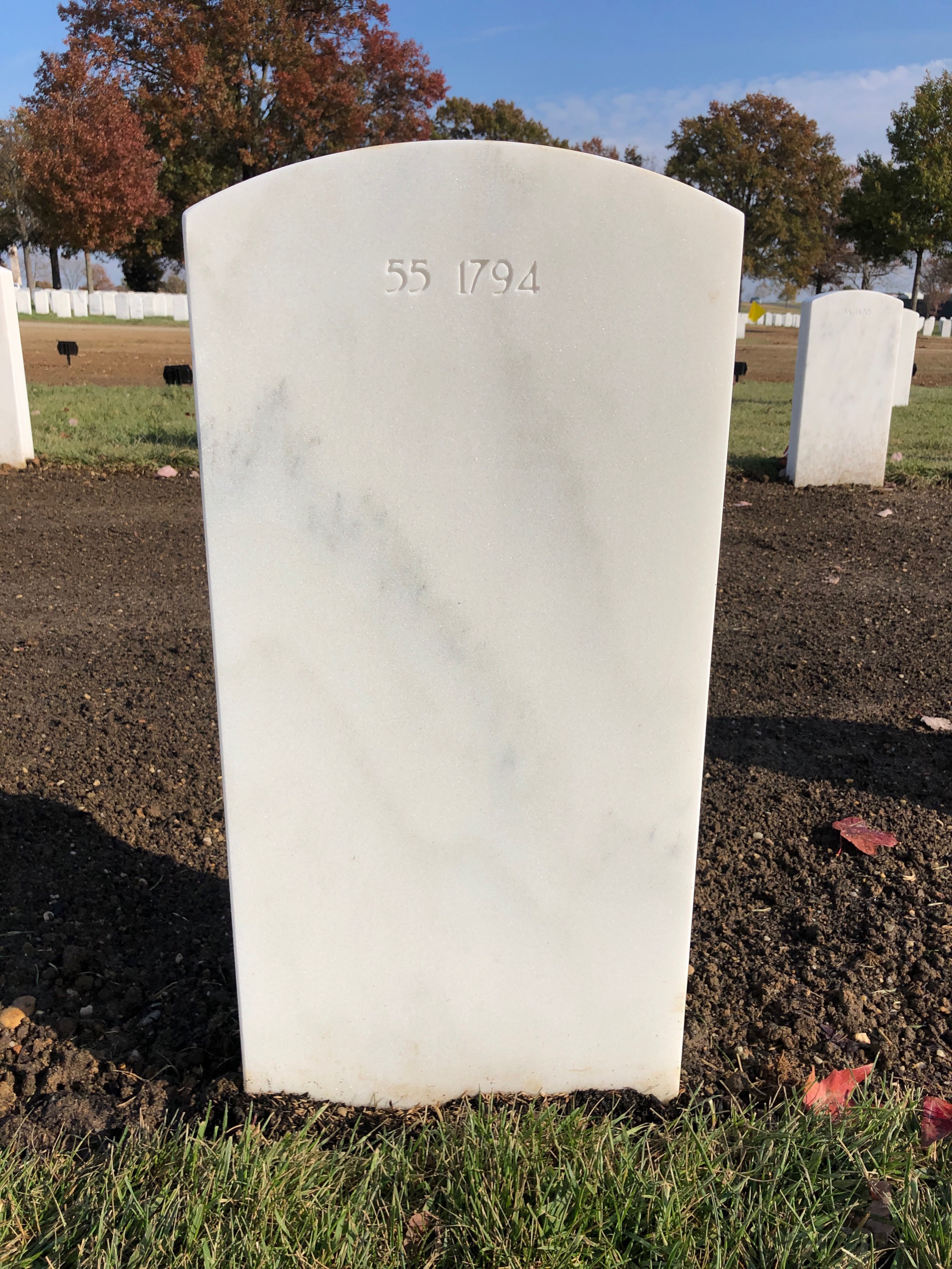 Back of headstone — Philip Collins