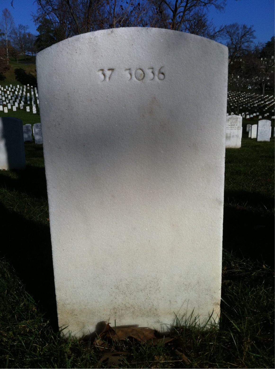Back of headstone — Wesley Able