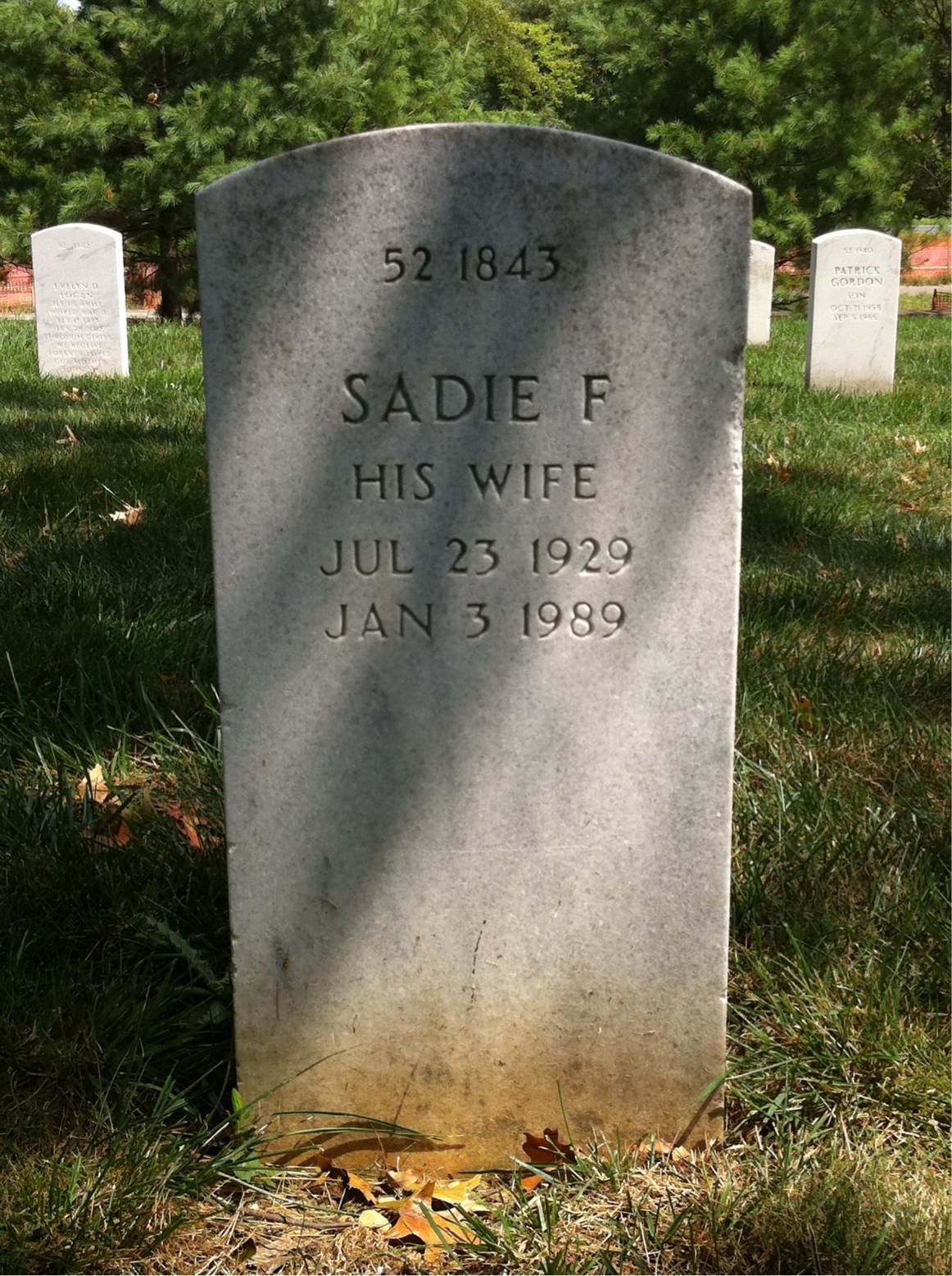 Back of headstone — Harlow Mosby