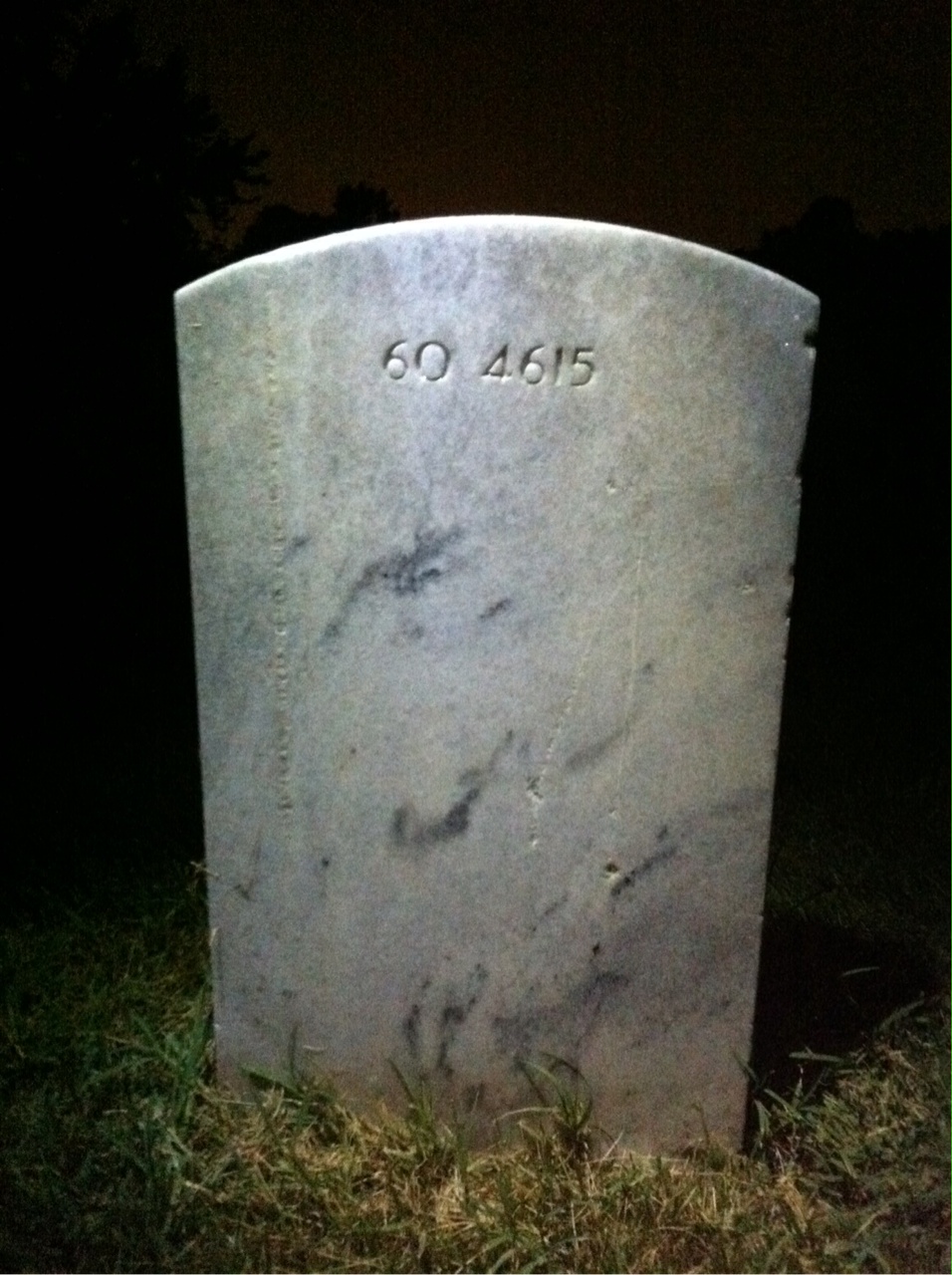 Back of headstone — Daniel Adams