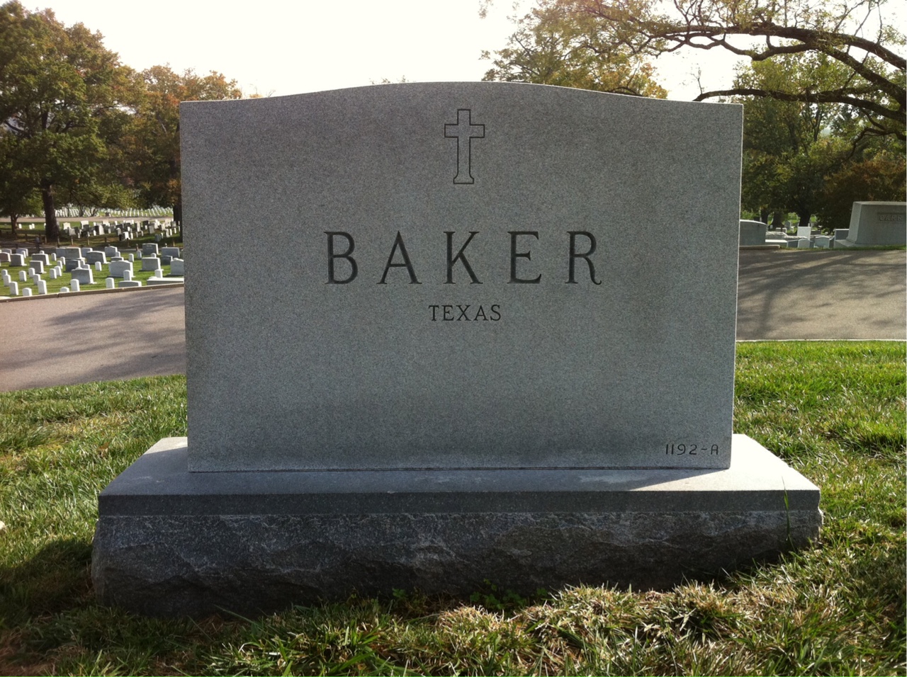 Back of headstone — Carmen Baker