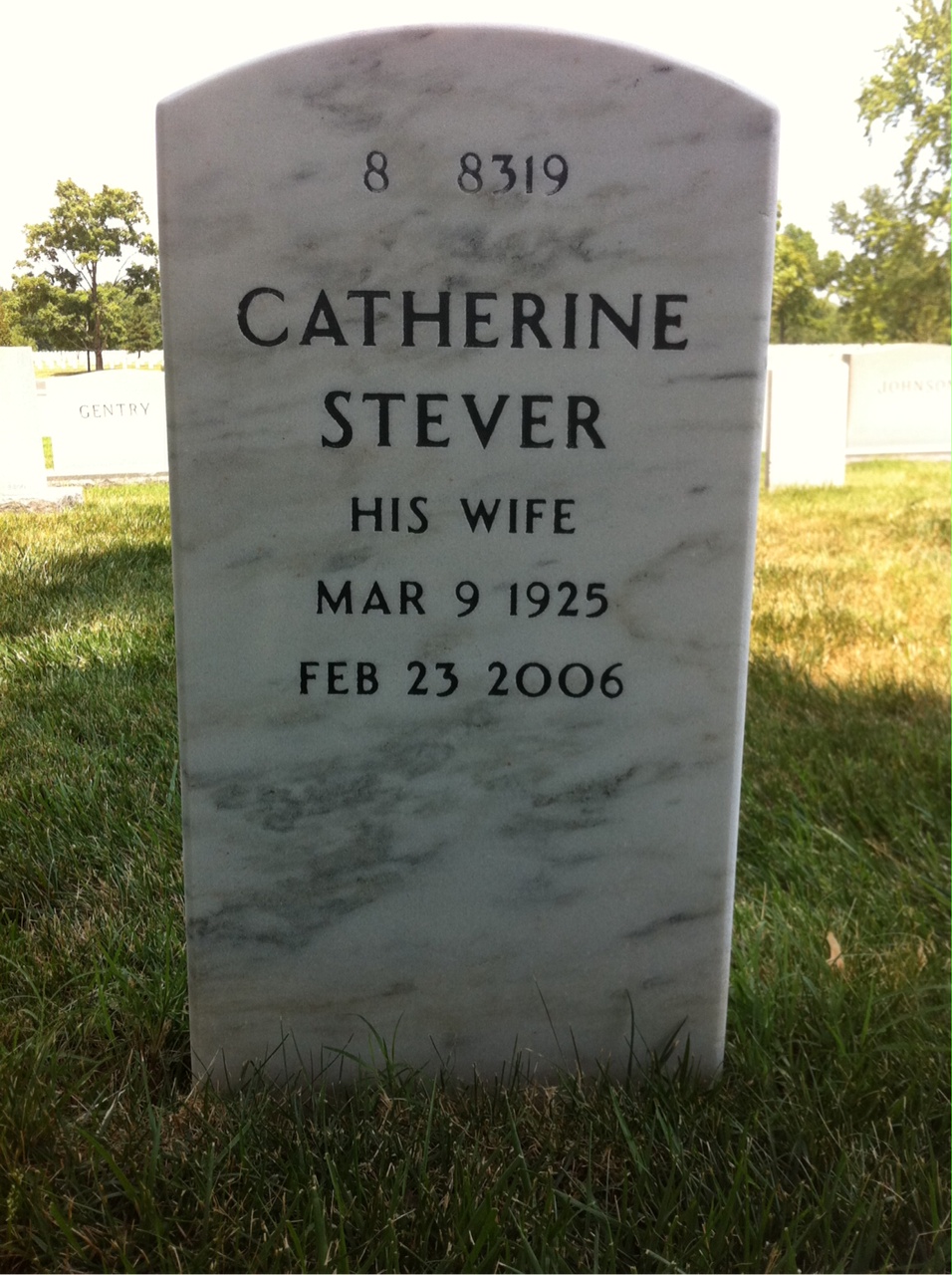 Back of headstone — Paul Kenney