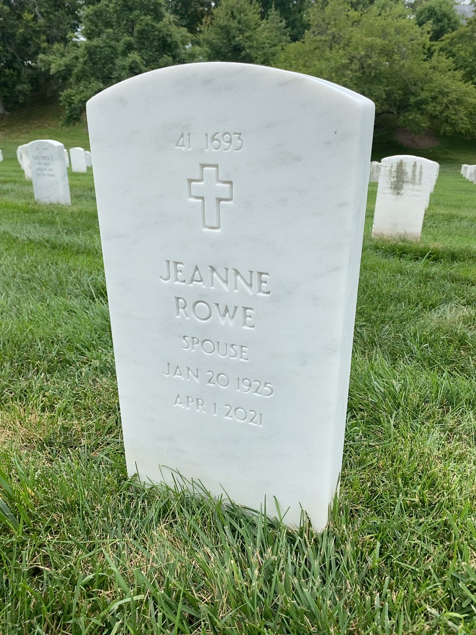 Back of headstone — Ernest Morrissette
