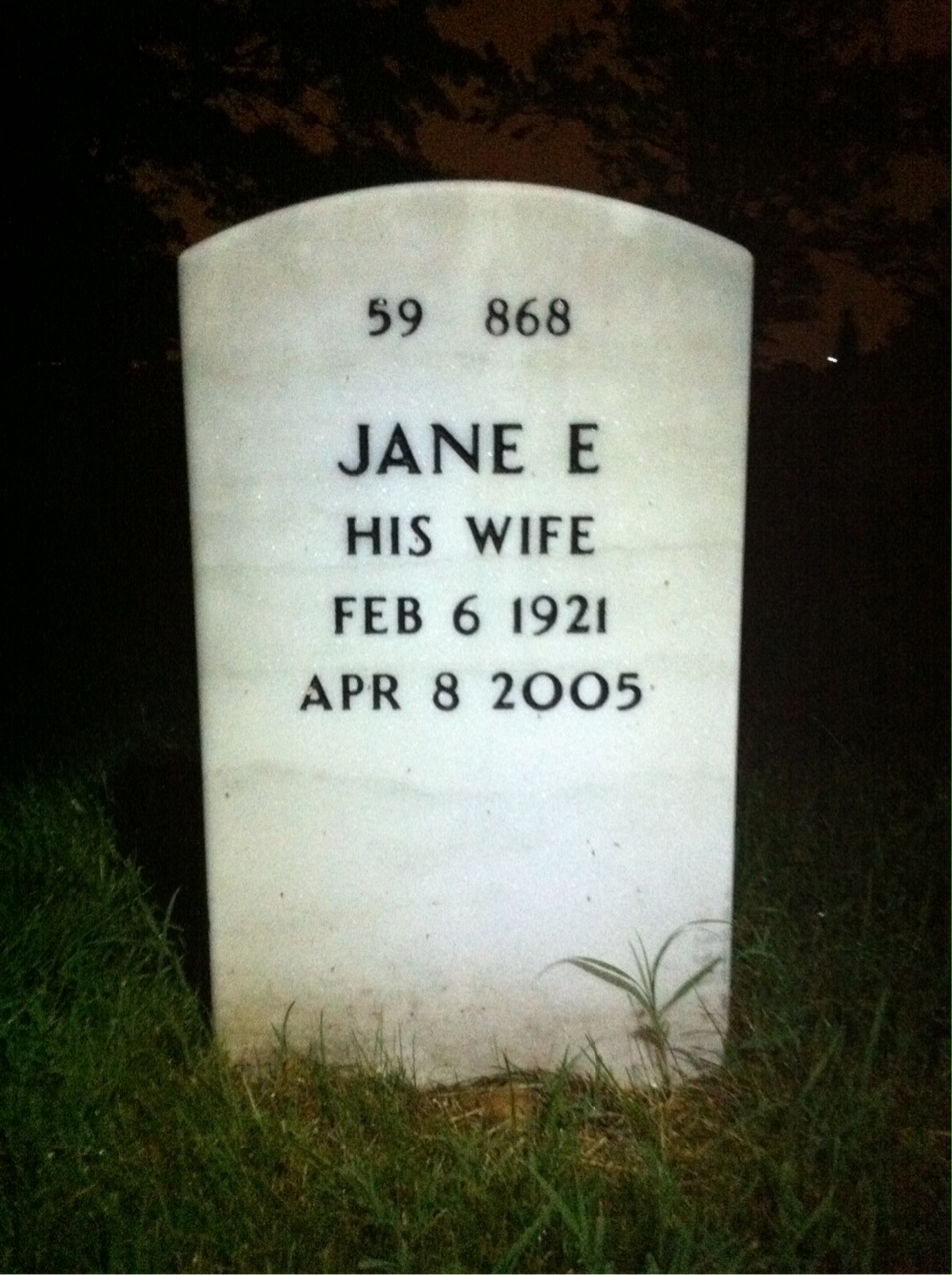 Back of headstone — Warren Hart