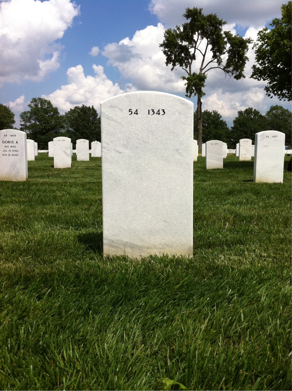Back of headstone — Kenneth Winston