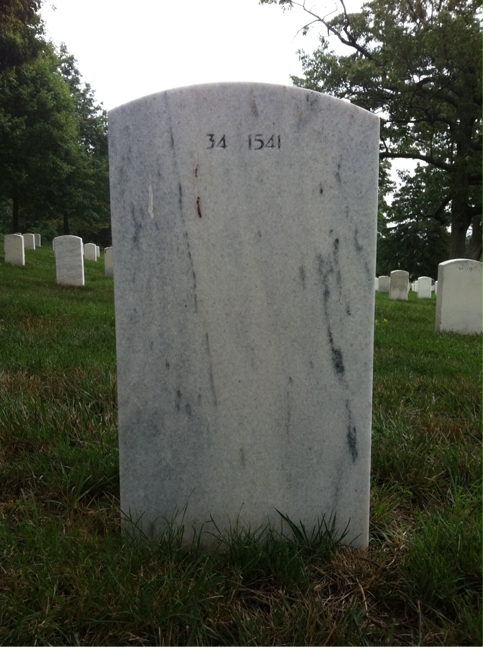 Back of headstone — George Accas