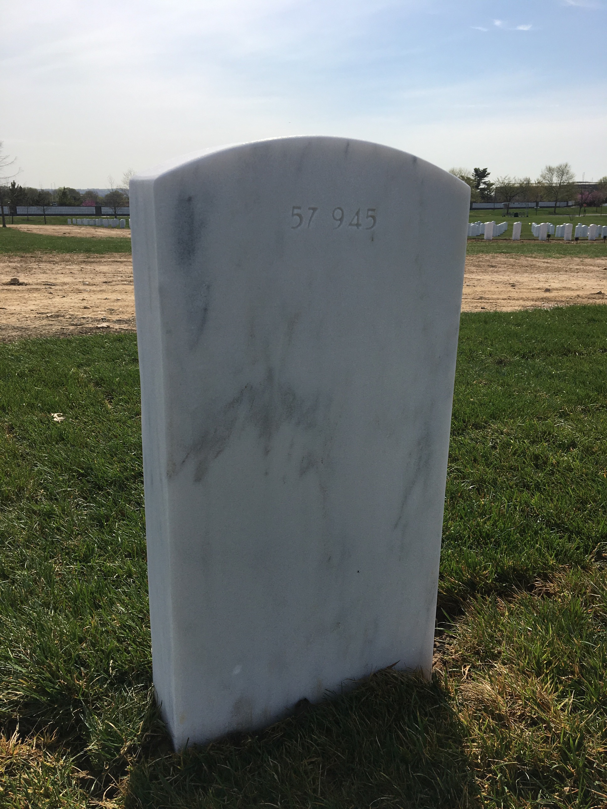 Back of headstone — Welton Eugene Hamilton