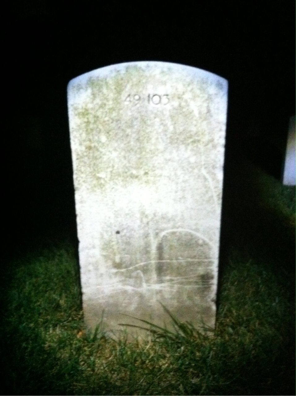 Back of headstone — James Mills