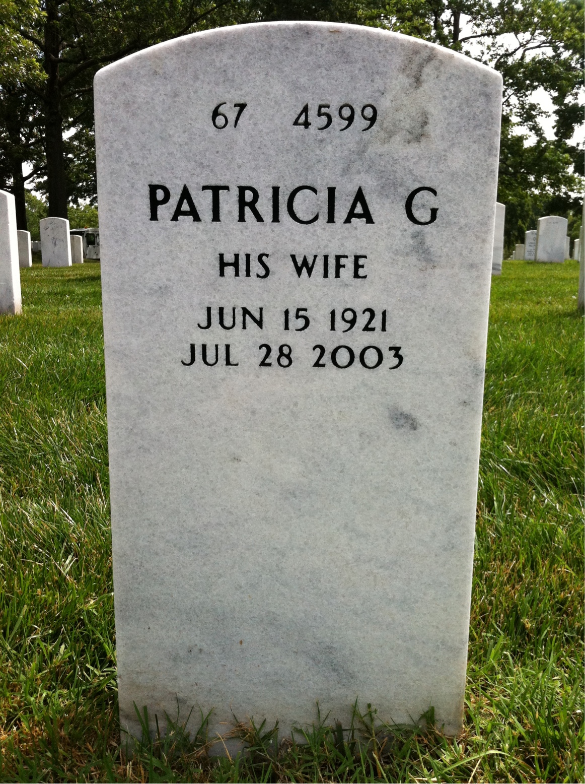 Back of headstone — Leslie Campbell