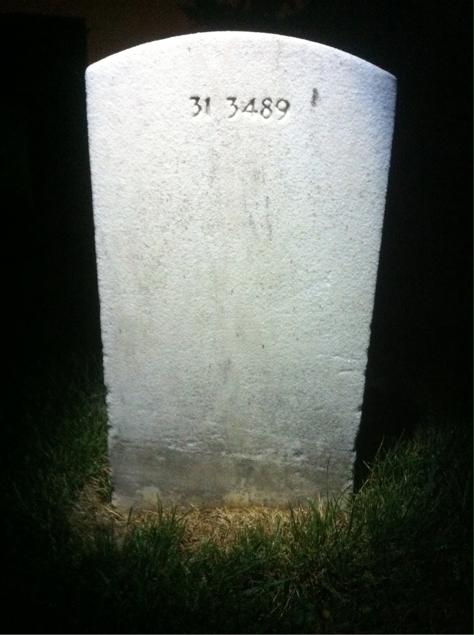 Back of headstone — William W Walker