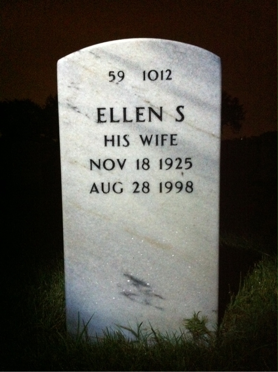 Back of headstone — Ernest Darling