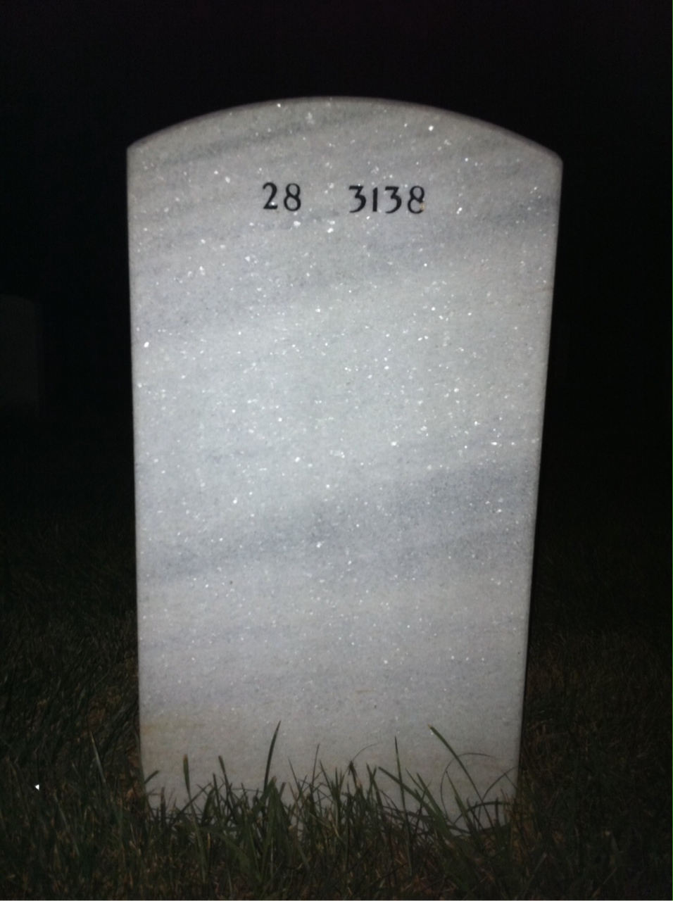 Back of headstone — William H Burke