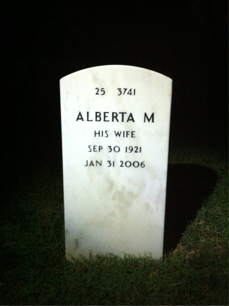 Back of headstone — Harry Hoffman