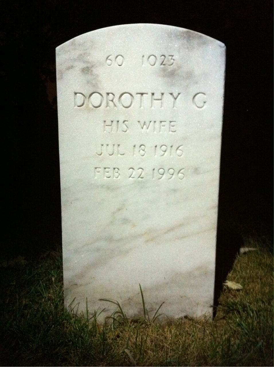 Back of headstone — Dorothy Bielich