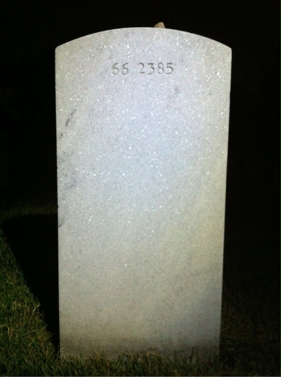 Back of headstone — David William Grau