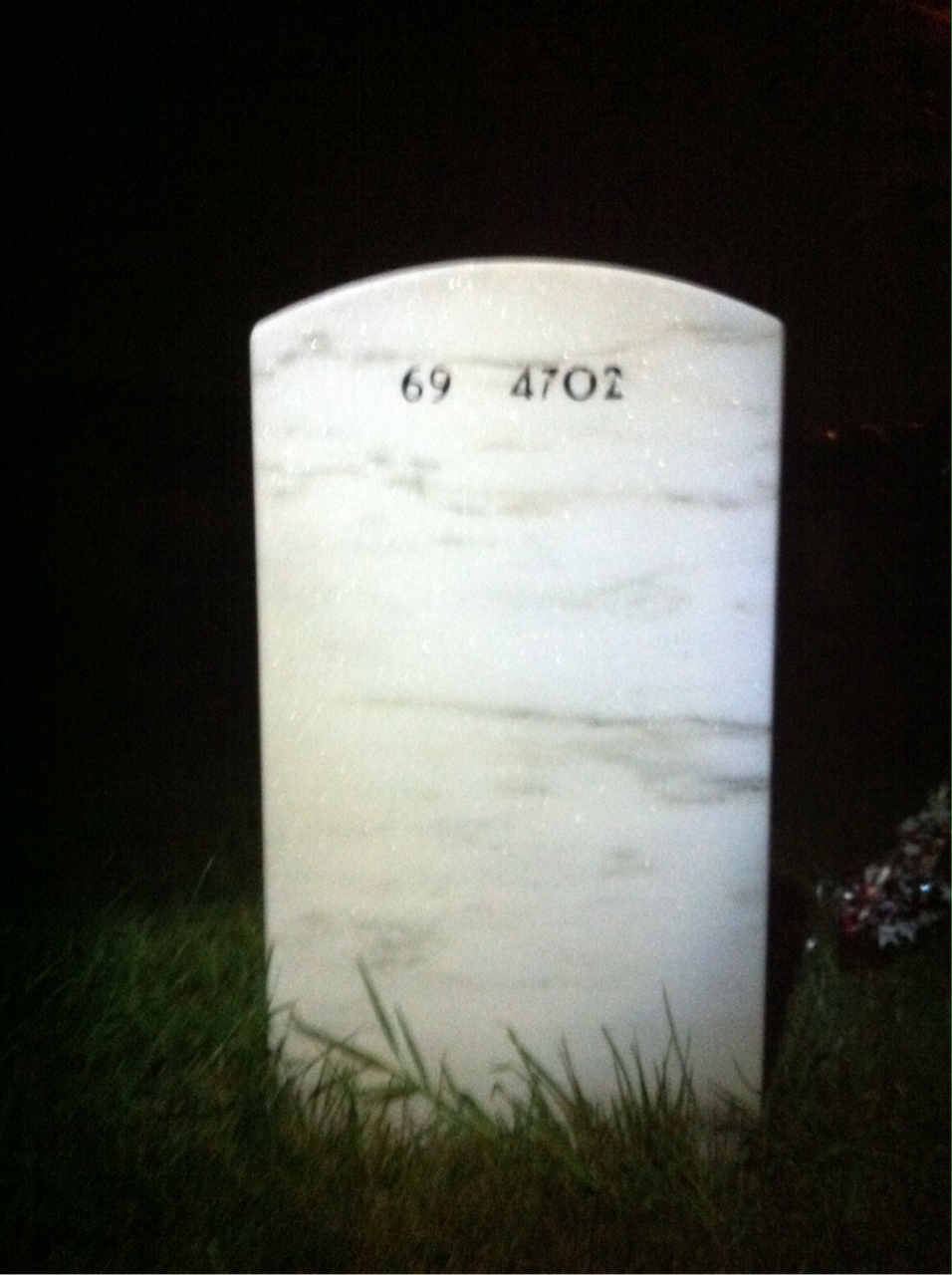 Back of headstone — William Mills