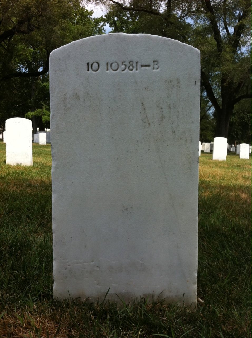 Back of headstone — Walter Eugene Lockwood