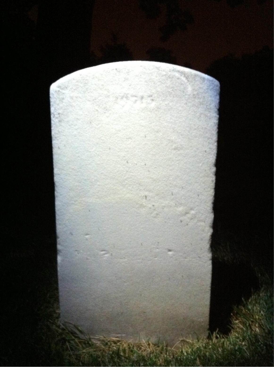 Back of headstone — Lawrence Alsop