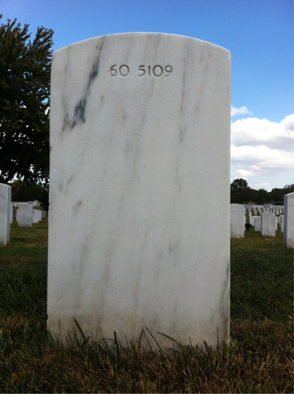 Back of headstone — John Francis Williams