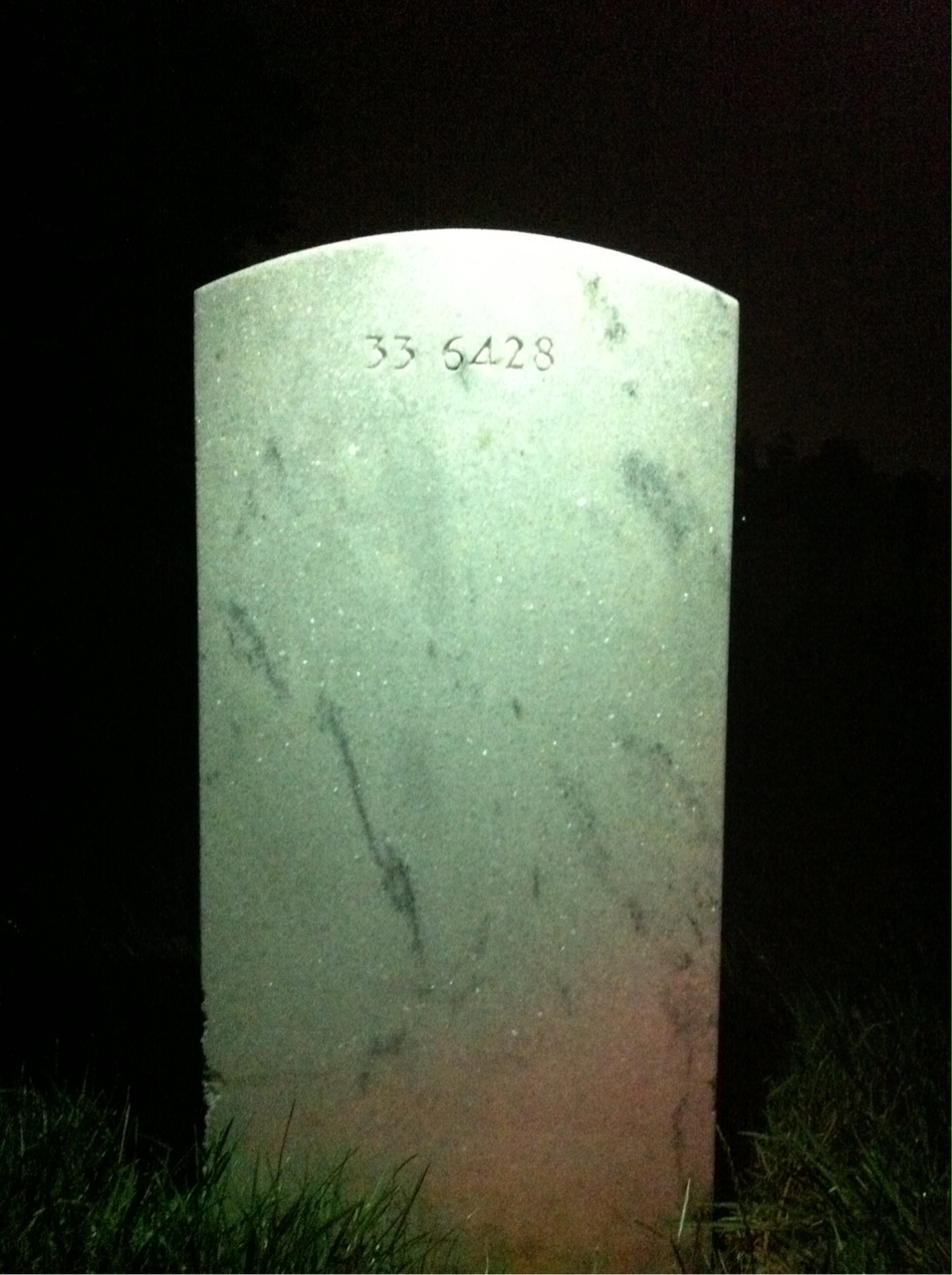 Back of headstone — Homer Ashley