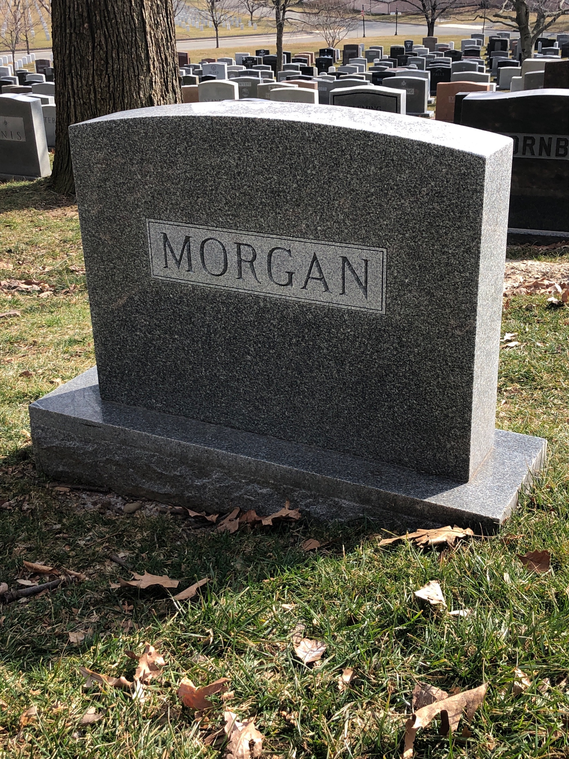 Back of headstone — Johnie Morgan