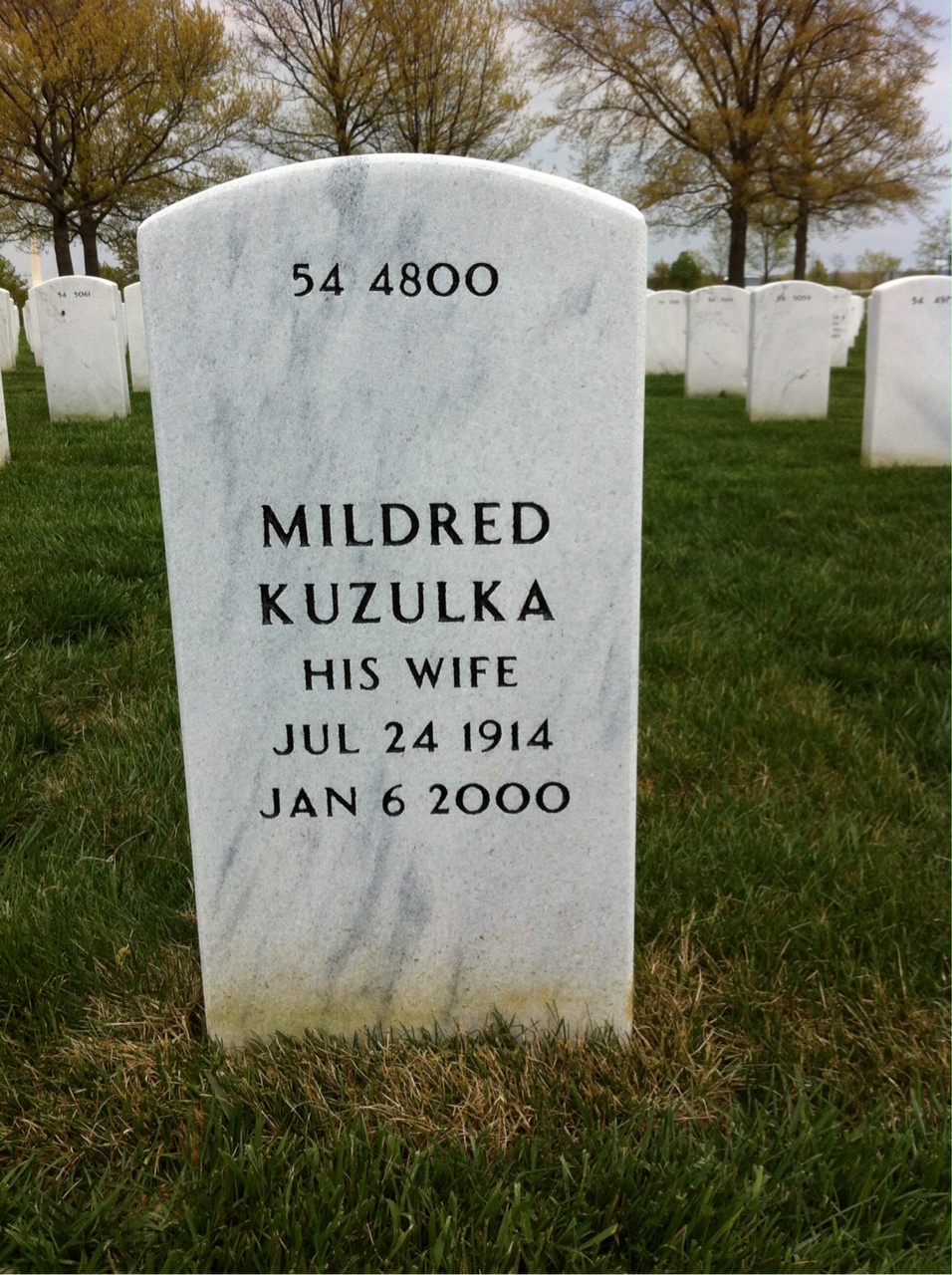 Back of headstone — Ralph Calef