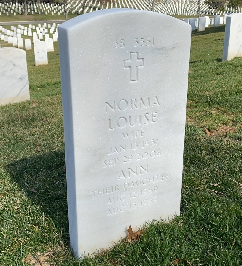 Back of headstone — Herbert Rathner