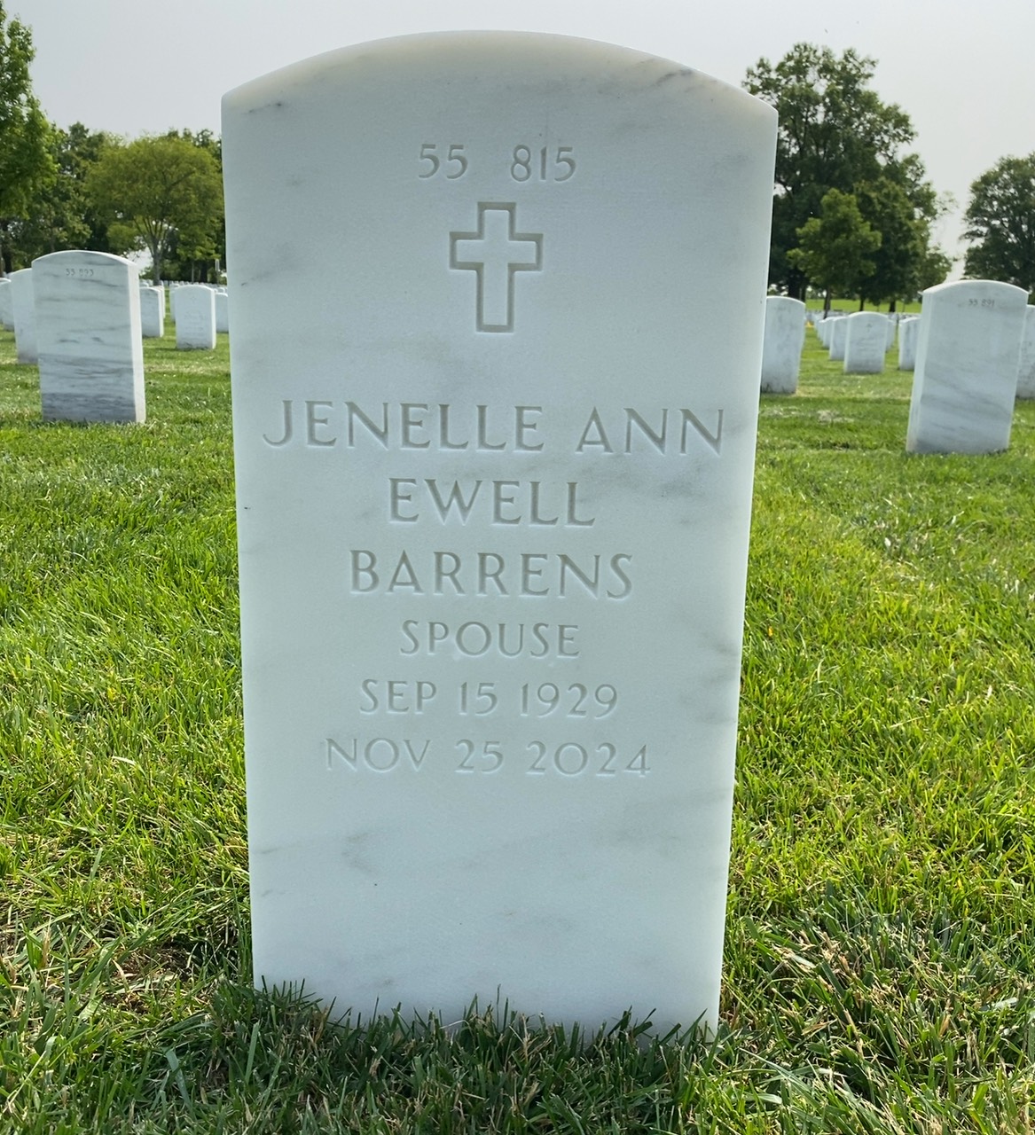 Back of headstone — Clarence Barrens