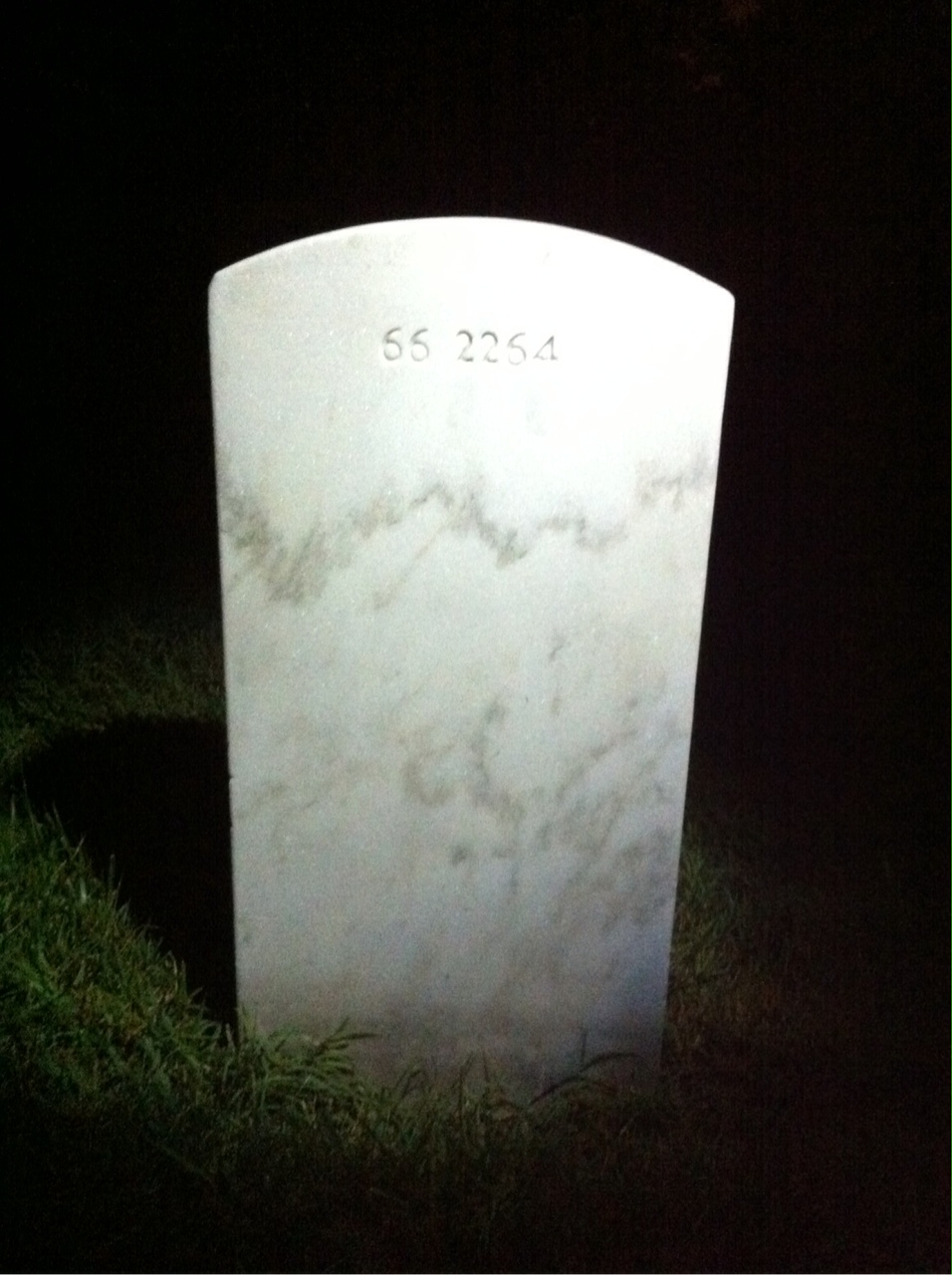 Back of headstone — John Behl