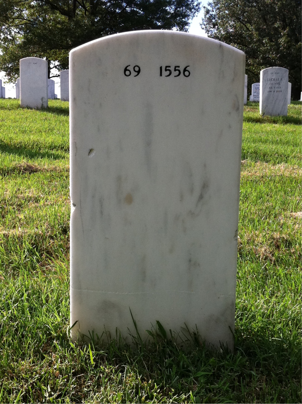 Back of headstone — Houston Hemphill